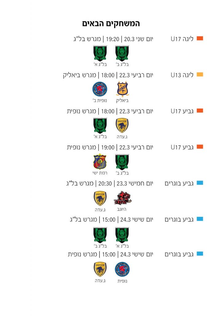 המשחק הבא + תוצאות משחקים שהתקיימו